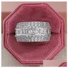 Wedding Rings Choucong Top Sell Drop Ship Luxury Jewelry 925 Sterling Sier Princess Cut White Topaz Cz Diamond Gemstones Promise Wom Dhsoe