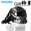 Helmets Predator Creativity Motorcycle Helmet Full Face Helm Flexible Strip Lighting Bring Own Hair Eye-catching Quality Colored Lenses 0105