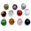 Pendant Necklaces Style 3Pcs/Lots Natural Crystal White Jade Round Ball Amethysts Hat Head Necklace Bead Dot Drill