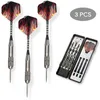 Darts 3PCS/SET 26G Zestaw DART Profesjonalny metalowy zestaw końcówki Knight Darts Flight Igle Pudełko Liść Elektroniczne akcesoria Dartboard 0106