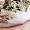 Juldekorationer Vit träd kjol Plush Faux Fur Xmas Mattor Merry Prydnadsfest Heminredning