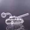 Nargile tank şekli cam bong romanı 14mm eklem geri dönüştürücü su borusu kuru bitki tütün kaşık borusu dab teçhizatları downstem yağ brülör boruları