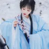 Bühne tragen Blau Hanfu Anzug Chinesische Traditionelle Kleidung Für Frauen Erwachsene Alte Prinzessin Fee Kostüme TV Film Lange Robe