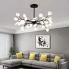 Żyrandole nordyckie Design Firefly żyrandol dla dziewczynki w sypialni kwiat wisząca lampa salon biały/dym szary/przezroczysty akrylowy oświetlenie