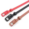 Belts Solid Color Ladies PU Small Belt Stylish Square Buckle No Needle Perforation Decorative Thin For Women