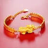 Bangle Bridal Wedding Jewelry Accessories 18K Copper Plated Gold Pixiu Adjustable Bracelet Women Charm Luxury Dubai Fashion