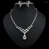 Ketting oorbellen set mode super water drop-vorm kubieke zirkonia hanger voor vrouwen diner accessoires Afrikaans N-170