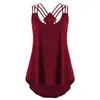 Camisoles & Tanks Dressy Camisole Women Ladies' Bandages Sleeveless Vest Top High Low Tank Notes Strappy Tops Dark Womens