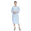 Ethnic Clothing Israeli Ramadan Dress Mid-sleeve Pure Color Muslim Women's Long Skirt Abaya Morocco Islamic