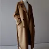 Womens Wool Blends Winter Beige Elegant Blend Women Korean Fashion Long Coats Vintage Minimalist en Overcoat Camel Oversize Outwear 516F 230106