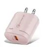 Macarons Color Wall Charger Quick Charge QC3.0 18W USB Port Travel Power Adapter US EU Plug Home Dock Fast Charging For Huawei Samsung Galaxy Note LG Tablet