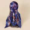 Lenços estampas de caju para lenços sarja de seda lenço quadrado chian envoltório hijab pescoço galawl shawl bandana feminino