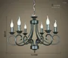 Chandeliers For Foyer Dinning Room Modern Vintage 6 Arms Classical Iron Mablack Candle Light Big Chandelier