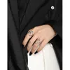 Cluster Rings CHOZON Korean S925 Sterling Silver Open Ring Minimalist Irregular Surface Lava Net Celebrity Niche Cool Punk