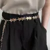 Cinture Cintura in metallo pentagramma per donna Moda casual Design di lusso Abito Cintura Gotico Retro Trend Vita Catena sottile Y2k Cinturino per ragazze