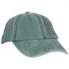 Cappellini con visiera in denim lavato verde Visiera casual Solid Baseball Snapback Hat Regolabile Unisex Summer Dad Cappelli Hip Hop Outdoor Sun