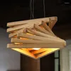 Pendant Lamps Wooden Chandelier Nordic Style Stereoscopic Square Decorative For Home Office El Cafe LED Lighting Downlight