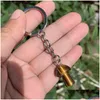 Sleutelringen Natuurlijke kristallen stenen paddestoel Keychains genezende kristallen autozak decor sleutelhouder voor vrouwen mannen drop levering sieraden dhf20