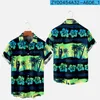 Chemises décontractées pour hommes Mode pour hommes T Hawaiian Tropical Camicias 3d Print Cosy One Button Short Sleeve Beach Oversized Clothes 32