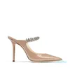 Elegant Lyxdesign Bröllopsklänning Skor Höga klackar Dam Kristallpärlrem Dam Pumps Point Toe Sexig Dam Promenadsko EU35-41