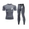 Running Jerseys Men's Tight Suit Compression Sportswear Brand Boxing T-shirt Race Sports Snabbtorkande jogging Skjorta