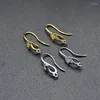 Hoop Earrings High Quality Non Oxidizing Real Gold Plated CZ Paved Fish Wire Earring For Diy Jewelry