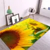 Carpets Yellow Sunflower Girl Room Carpet Nordic Cute Floral Rug Bedroom Bedside Mat Decoration Rooms Kitchen Floor Balcony