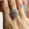 Bröllopsringar klassisk rundformad zirkoniumkvinnor Silverfärg CZ Pave Engagement Bands Eternity Lover Luxury Jewelry