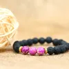 Pulseira de lava de pedra imperial Strand amizade de longa distância redonda natural redonda de contas soltas pulseiras homens homens amigos presente