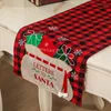 Masa bezi Noel Runner Kış Tatili Noel Tema Ekose Mutfak Kahve Partisi Açık Masa Diz örtüsü