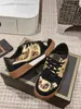 Co branded match sneakers New luxury women's casual lace up silk color contrast printed shoes
