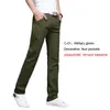 Męskie spodnie ładunki męskie bawełnę wojskową wiele kieszeni elastyczne man Casual Spoders plus size 28-38 40 A-28