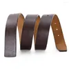 Ceintures Casual Craft DIY Designer No Boucle Ceinture 3.3CM / 3.7CM Avec Trou Ceinture Classique Ceinture En Cuir Véritable