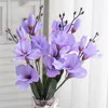 Decorative Flowers 5 Fork 20 Head Magnolia Artificial Orchid Bouquet Home Decoration Flower Pography Props Wedding False Table