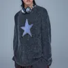 Men's Sweaters Y2k Clothes Men Oversized Star Black Loose Grey Women Vintage Retro Knitted Autumn Cotton Pullover Unisex 230105