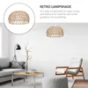 Pendant Lamps Shade Lamp Light Lampshade Rattan Cover Chandelier Ceiling Woven Wicker Shades Bulb Guard Hanging Farmhouse Cage Covers