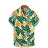 Mäns casual skjortor mode hawaii bohemia retro tropisk växt konst 3d tryckt skjorta sommarstrand tröjor