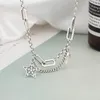 New Style Pendant Necklaces Diamond-encrusted Clavicle Silver Necklace Bracelet Sterling Silver Korean Personality Fashion