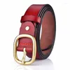 Belts 2023 Women High Quality Genuine Leather Female Strap/brand Design/fashion Cinto Feminino/ceinture/golden Metal Buckle