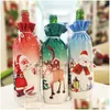 Kerstdecoraties Decoratie Santa Claus Wine Bottle ER Holder Bag Sneeuwman Kerstmis Kleed Home Drop Delivery Tuin Feitief Party Su Dhicz