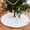 Christmas Decorations Tree Skirt White Flannel Embroidery Snowflake Xmas Decor Supplies 2023 Year Home Decoration For Party