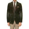 Costumes pour hommes Style anglais / Smokings pour hommes Velours côtelé de haute qualité / Beau blazer à deux boutons / Décontracté Affaires Mariage Costume de marié / Manteau 1 pièce