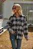 Mélanges de laine pour femmes Zoulv 2023 Womens Classic Long Sleeeve Check Shackets Ladies Casual Button Up Loose Baggy Retro Plaid Blend Shirt Jack