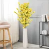 Fiori decorativi Rosa Giallo Bianco Fiori di pesco di seta Fiore artificiale 125 cm Ramo lungo Prugna primaverile per la decorazione domestica di nozze 1 pz