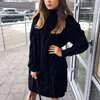 Casual Dresses Turtleneck Long Sleeve Sweater Dress Women Autumn Winter Loose Tunic Knitted Solid Thicken Keep Warm Pullover