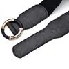 Belts Fashion Women's Needleless Gold Ring Buckle Elastic Waist Belt Dress Wide