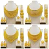 목걸이 귀걸이 세트 여성용 Liffly Dubai Gold Color Jewelry 나이지리아 신부 웨딩 브레이슬릿 파티 액세서리