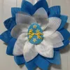 Dekoracyjne kwiaty delikatne, długotrwały wielkanocny sztuczny wieniec łatwa pielęgnacja niebieska biała gnome dekoracje drzwi wisząca girland