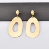 Orecchini a cerchio placcati in oro color cerchio liscio grande per le donne Lady Fashion Charm regalo di gioielli da sposa di alta qualità