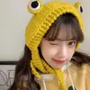 Berets Cute Women Frog Hat Caps Caps Fashion Winter Hip Hip-Hop Skullies متماسكة بونيت كاب هدايا ملحق زي دافئ